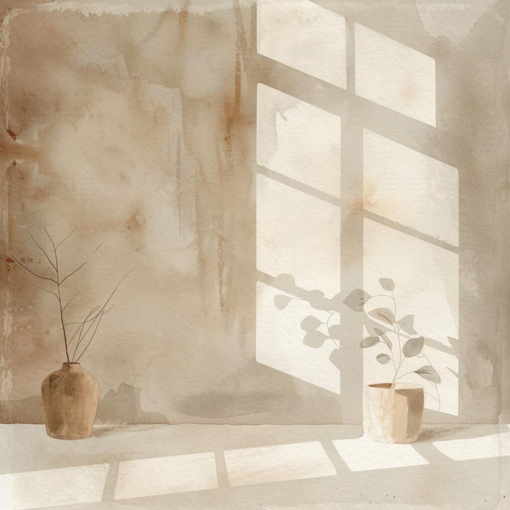 Plants in an empty room