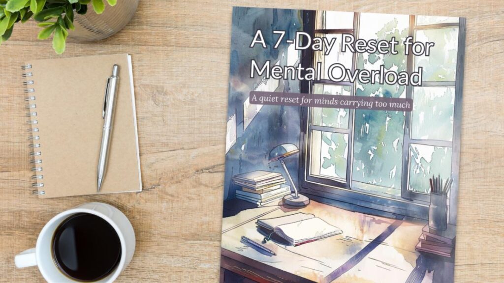 Peaceful workspace with natural sunlight and greenery, promoting mental clarity.