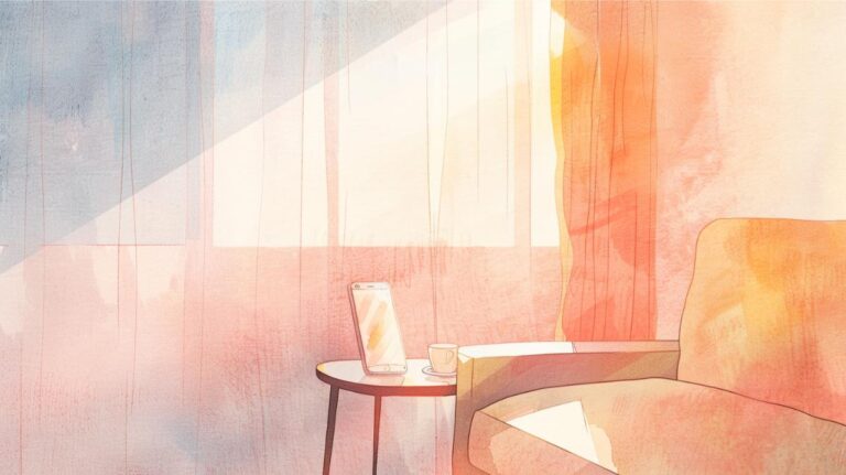 A phone on a stand next to the couch