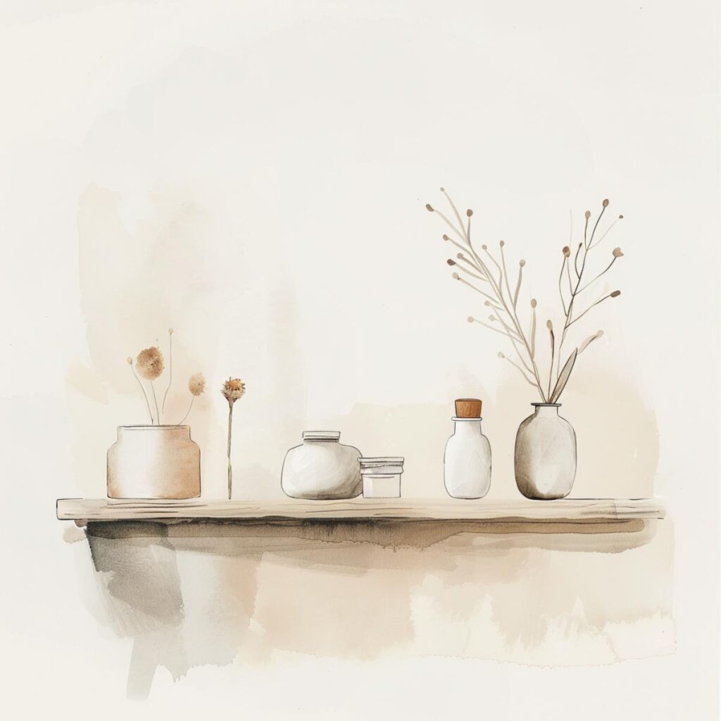 A few items on a shelf