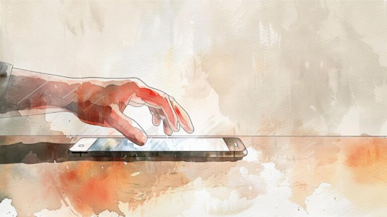 A hand reaching for a phone