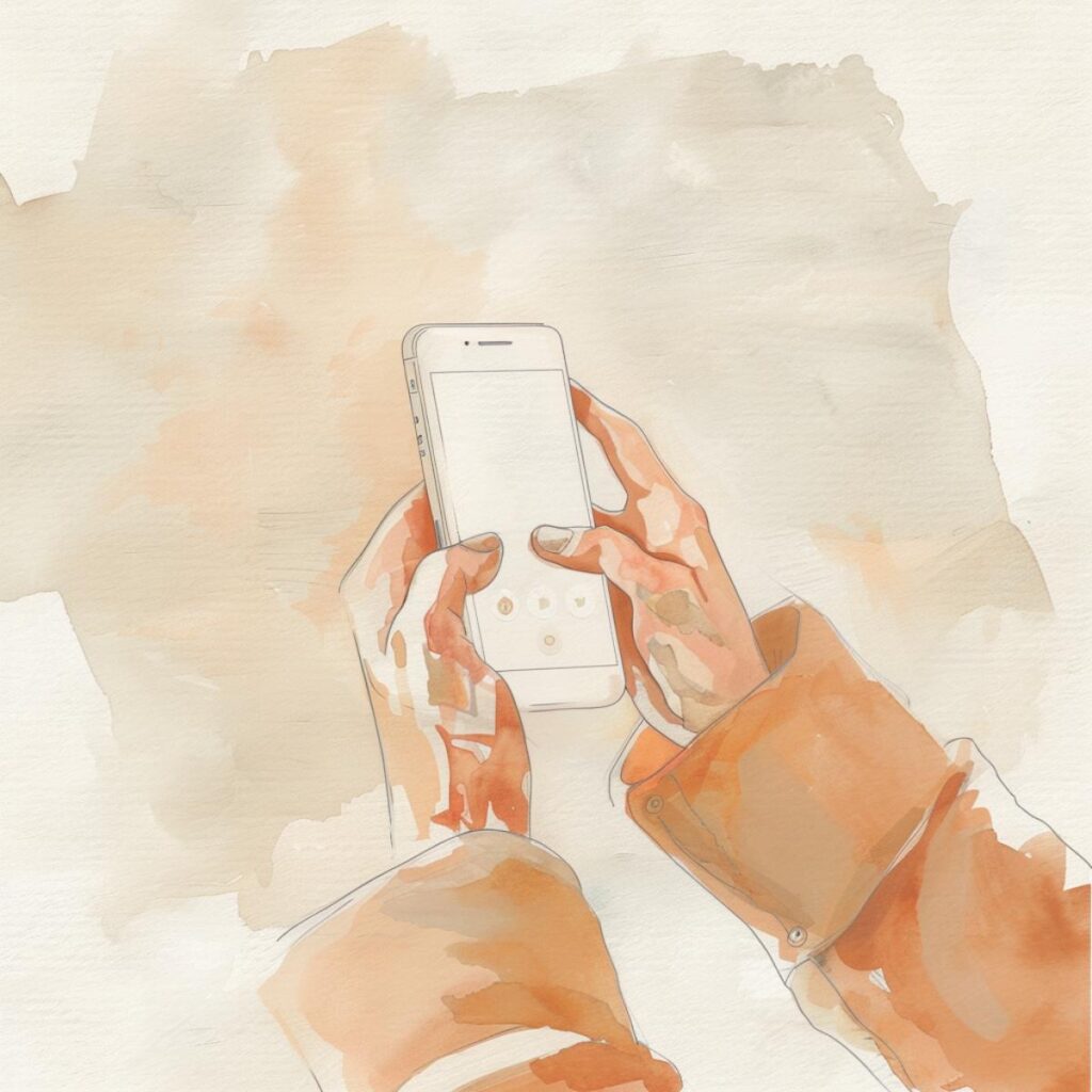 Holding a smartphone